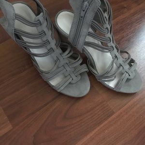 4” Man-made fabric heeled sandals